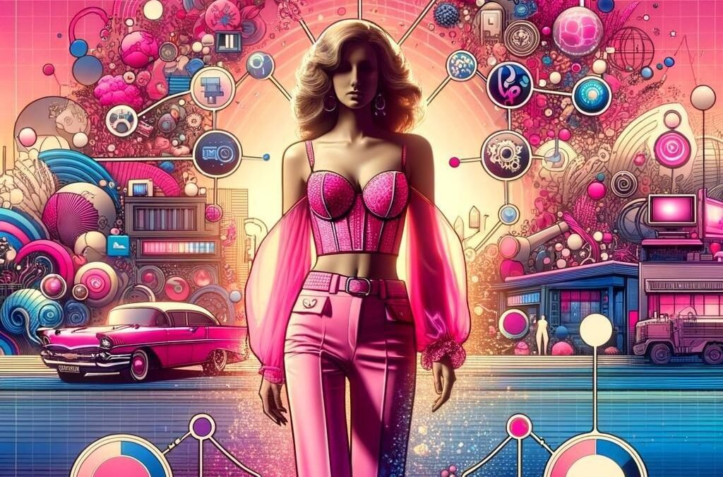 A dynamic Pink Bustier and Pants Ensemble Inspired by 70s Disco is Embracing the Glamour.