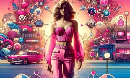 A dynamic Pink Bustier and Pants Ensemble Inspired by 70s Disco is Embracing the Glamour.