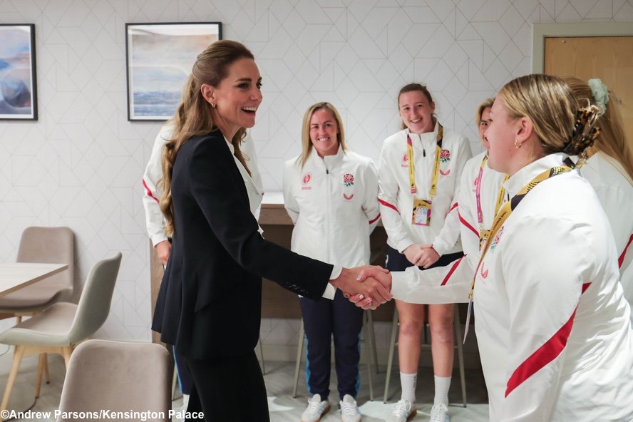The Princess in Alexander McQueen and Knatchbull on the Girls’s Rugby World Cup – Kate’s Trend Selections